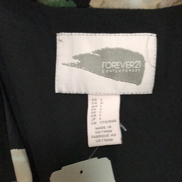 New! Forever 21 black floral large open light weight jacket. - Picture 5 of 11